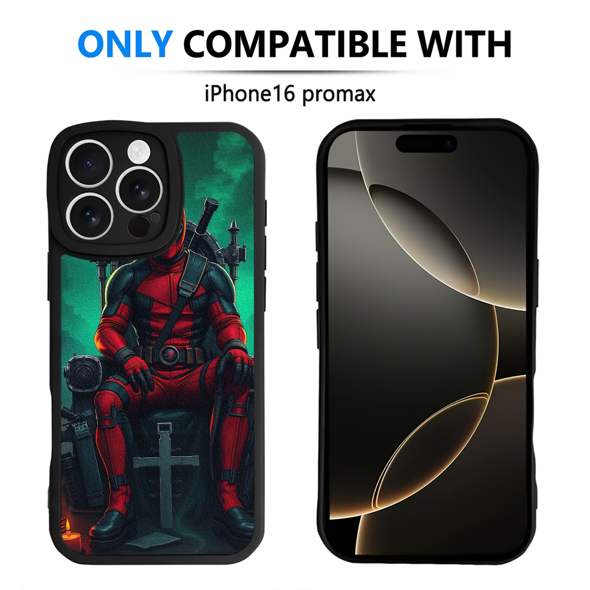 （画像用） Deadpool デッドプール 【iPhone 16シリーズ対応】シリコンスマホケース（レザー調） 材質：シリコン
